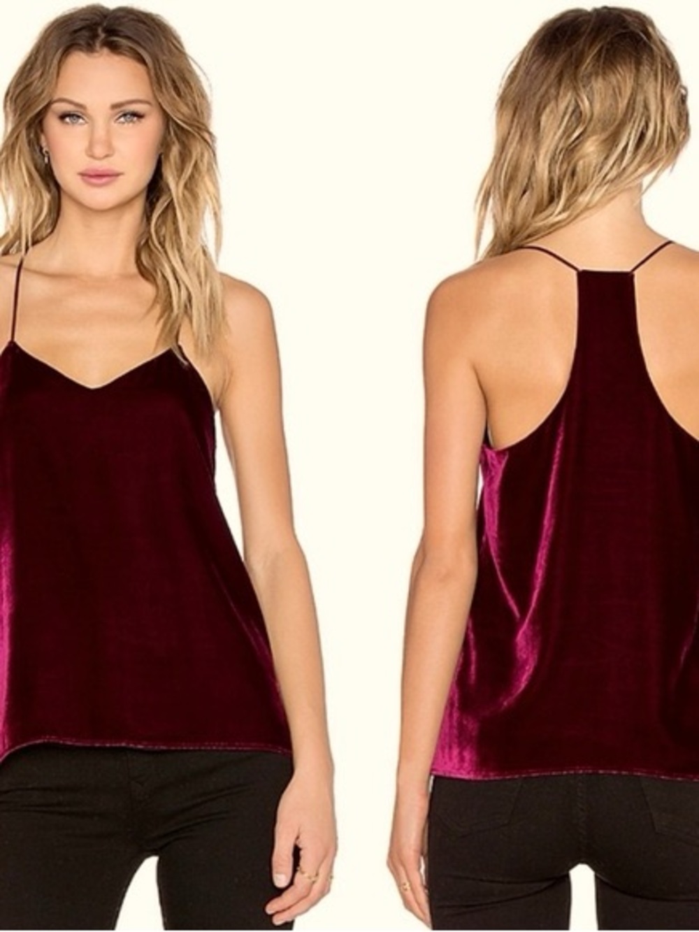 TIBI Velvet Burgundy Camisole Tank